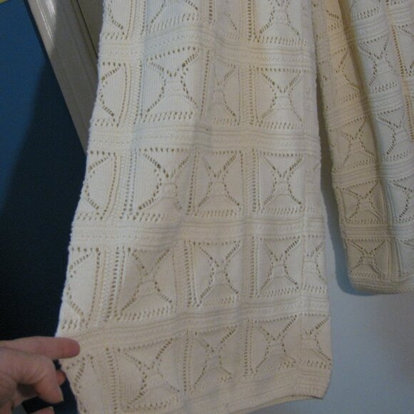 * The Drop Crochet Pants Large New NWT $59 Ivory Off White Wide Leg - Picture 3 of 4